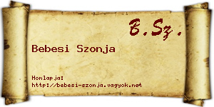 Bebesi Szonja névjegykártya